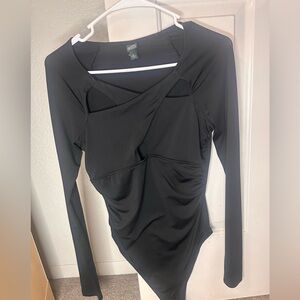 Wild Fable Black Long Sleeve Bodysuit